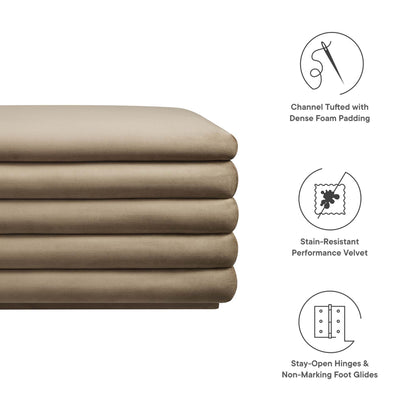 Modway - Mezzo Upholstered Performance Velvet Storage Bench by Modway  Living Room Benches and Stools Brown - EEI-6664-TAU