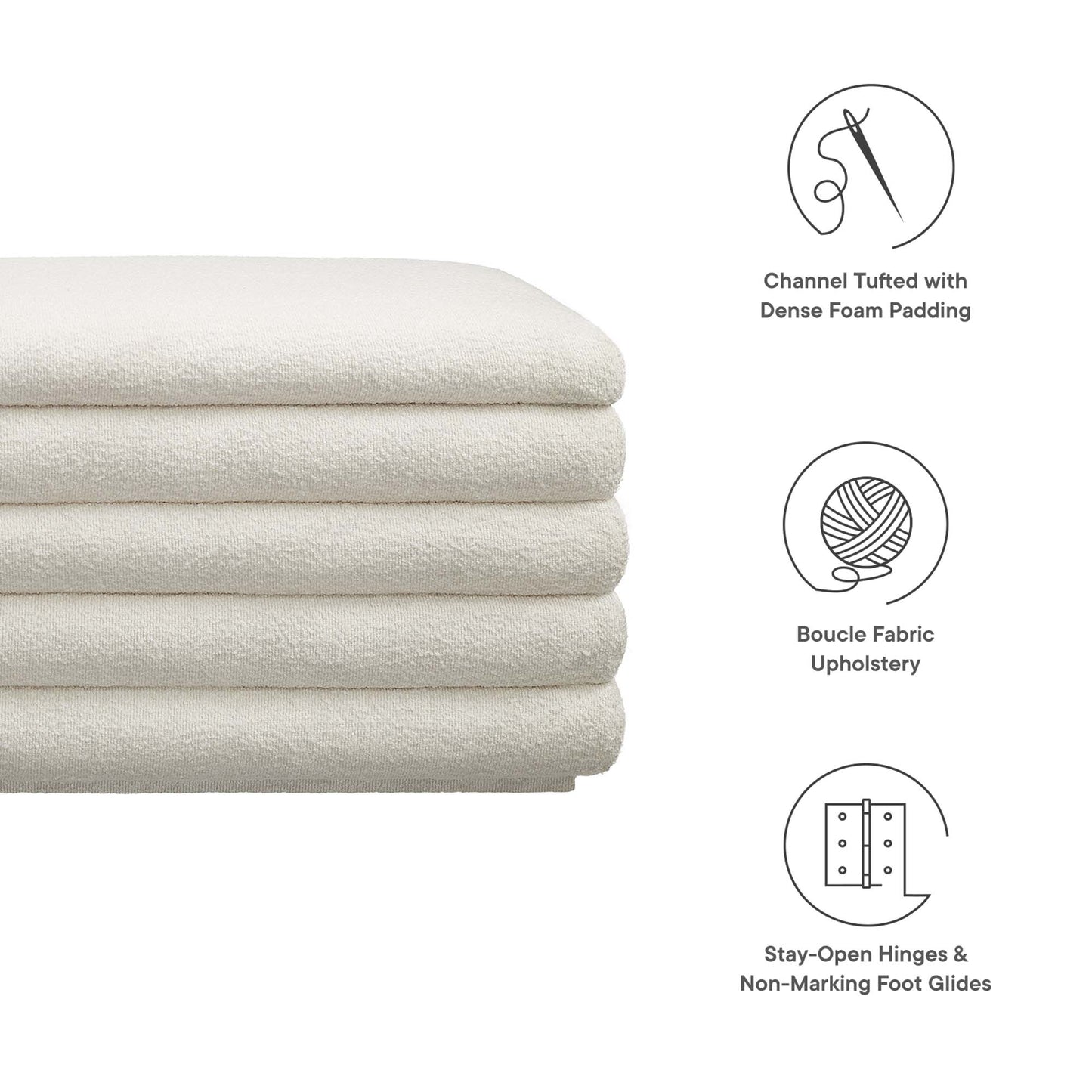 Modway - Mezzo Boucle Upholstered Storage Bench by Modway  Living Room Benches and Stools Green - EEI-6665-CLO