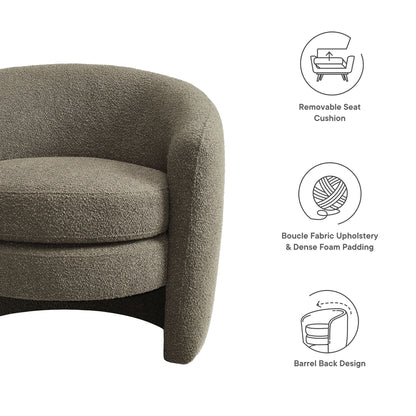 Modway - Affinity Upholstered Boucle Fabric Curved Back Armchair by Modway  Living Room Sofas and Armchairs Gray - EEI-6666-PEB