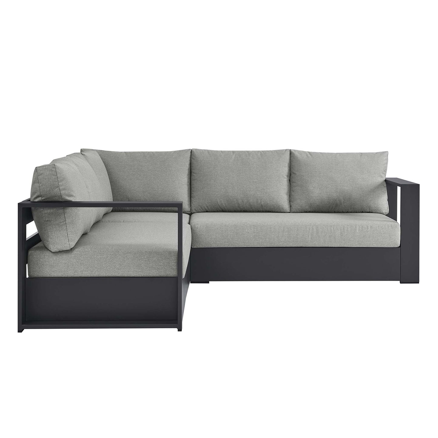 Modway - Tahoe 3-Piece Outdoor Patio Powder-Coated Aluminum Sectional Sofa Set by Modway  Outdoor Furniture Sofa Sectionals Gray - EEI-6668-GRY-GRY