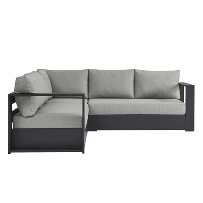 Modway - Tahoe 3-Piece Outdoor Patio Powder-Coated Aluminum Sectional Sofa Set by Modway  Outdoor Furniture Sofa Sectionals Gray - EEI-6668-GRY-GRY