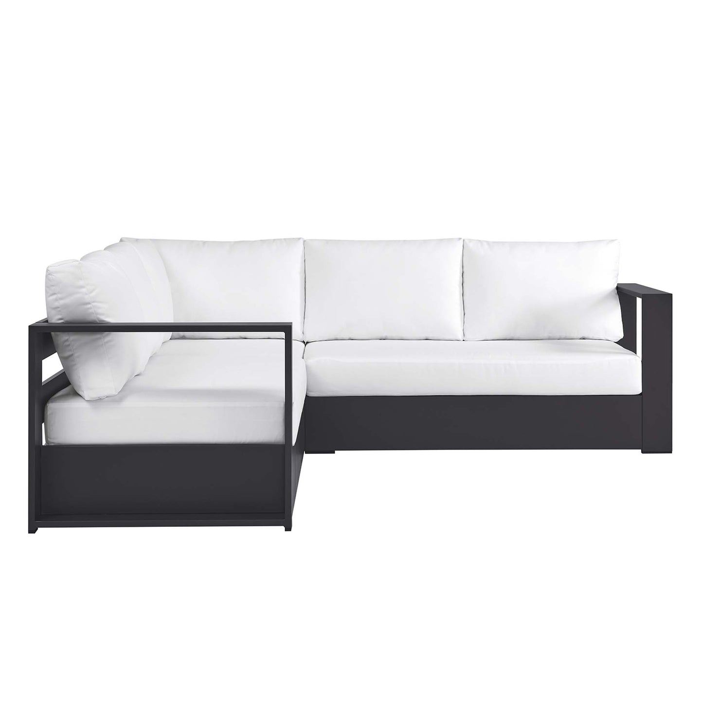 Modway - Tahoe 3-Piece Outdoor Patio Powder-Coated Aluminum Sectional Sofa Set by Modway  Outdoor Furniture Sofa Sectionals White - EEI-6668-GRY-WHI