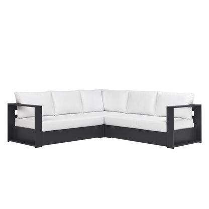 Modway - Tahoe 3-Piece Outdoor Patio Powder-Coated Aluminum Sectional Sofa Set by Modway  Outdoor Furniture Sofa Sectionals White - EEI-6668-GRY-WHI