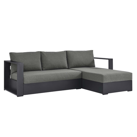 Modway - Tahoe 2-Piece Outdoor Patio Powder-Coated Aluminum Right-Facing Chaise Sectional Sofa Set by Modway  Outdoor Furniture Sofa Sectionals Brown - EEI-6669-GRY-CHA