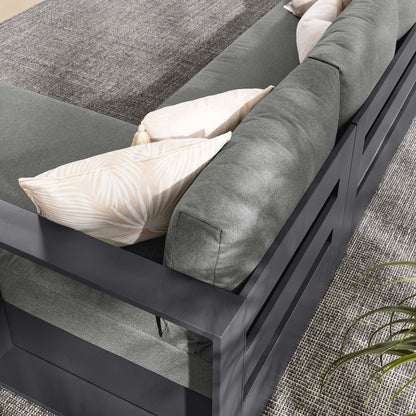 Modway - Tahoe 2-Piece Outdoor Patio Powder-Coated Aluminum Right-Facing Chaise Sectional Sofa Set by Modway  Outdoor Furniture Sofa Sectionals Brown - EEI-6669-GRY-CHA