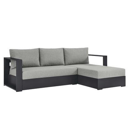 Modway - Tahoe 2-Piece Outdoor Patio Powder-Coated Aluminum Right-Facing Chaise Sectional Sofa Set by Modway  Outdoor Furniture Sofa Sectionals Gray - EEI-6669-GRY-GRY