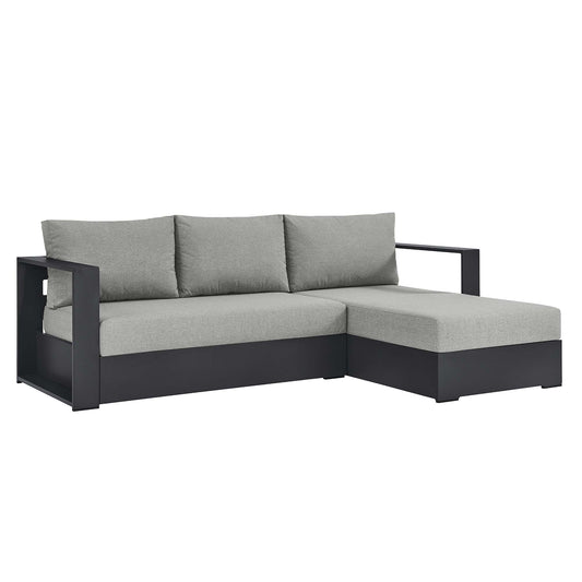 Modway - Tahoe 2-Piece Outdoor Patio Powder-Coated Aluminum Right-Facing Chaise Sectional Sofa Set by Modway  Outdoor Furniture Sofa Sectionals Gray - EEI-6669-GRY-GRY