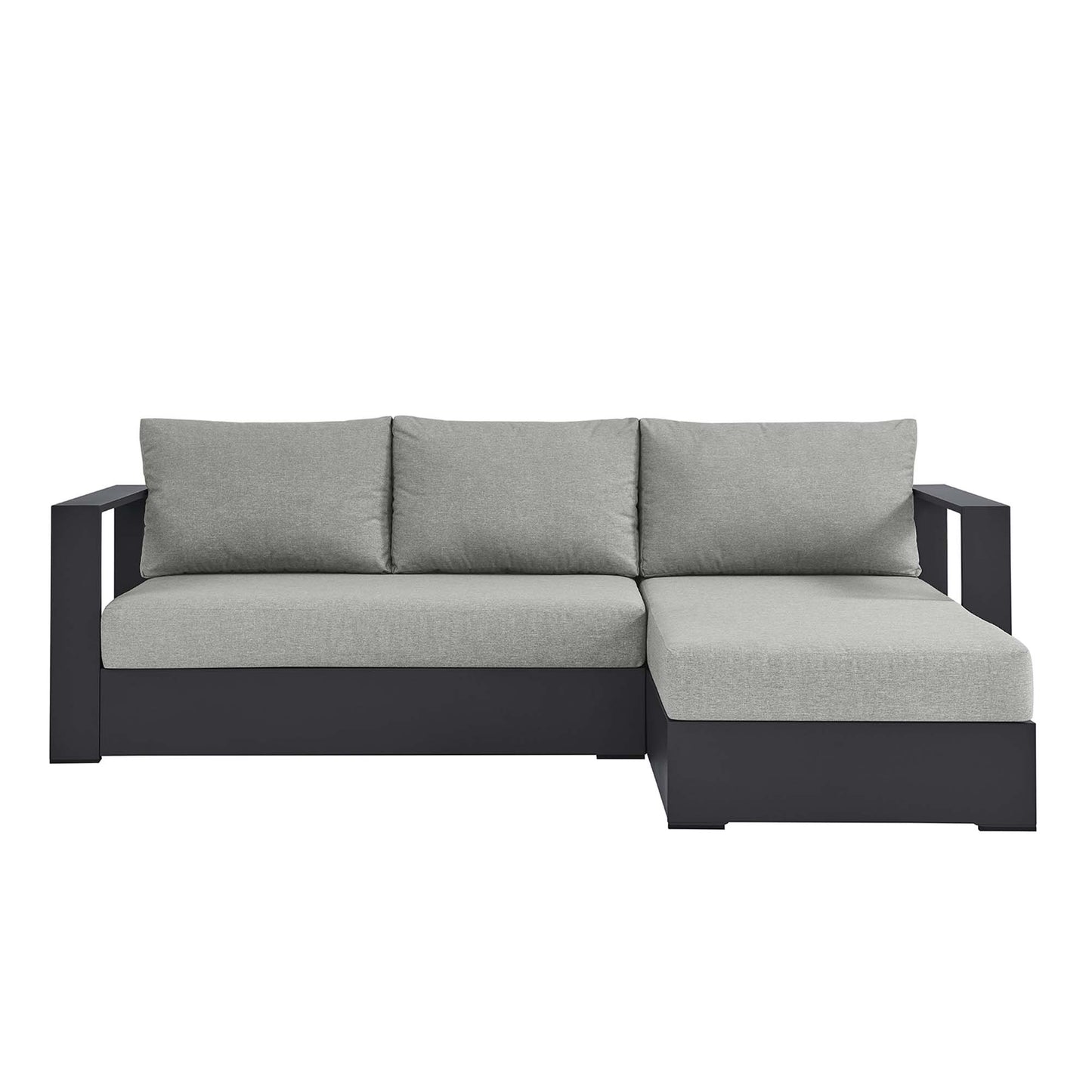 Modway - Tahoe 2-Piece Outdoor Patio Powder-Coated Aluminum Right-Facing Chaise Sectional Sofa Set by Modway  Outdoor Furniture Sofa Sectionals Gray - EEI-6669-GRY-GRY