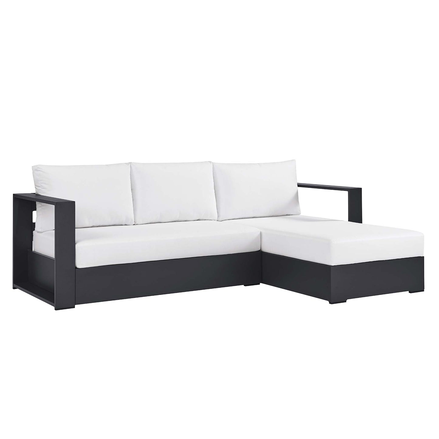 Modway - Tahoe 2-Piece Outdoor Patio Powder-Coated Aluminum Right-Facing Chaise Sectional Sofa Set by Modway  Outdoor Furniture Sofa Sectionals White - EEI-6669-GRY-WHI