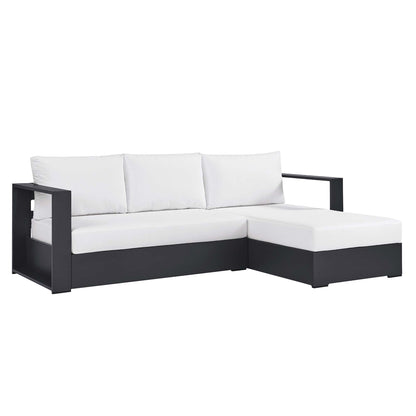 Modway - Tahoe 2-Piece Outdoor Patio Powder-Coated Aluminum Right-Facing Chaise Sectional Sofa Set by Modway  Outdoor Furniture Sofa Sectionals White - EEI-6669-GRY-WHI