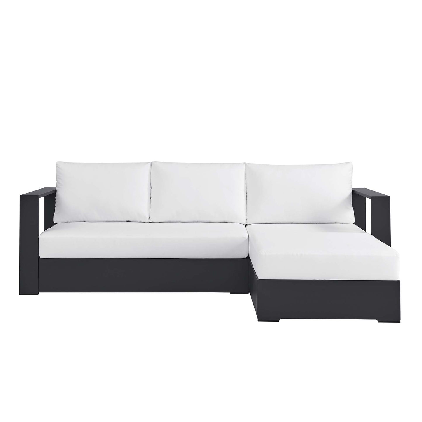 Modway - Tahoe 2-Piece Outdoor Patio Powder-Coated Aluminum Right-Facing Chaise Sectional Sofa Set by Modway  Outdoor Furniture Sofa Sectionals White - EEI-6669-GRY-WHI