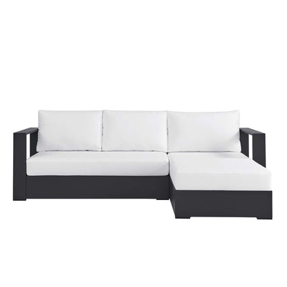Modway - Tahoe 2-Piece Outdoor Patio Powder-Coated Aluminum Right-Facing Chaise Sectional Sofa Set by Modway  Outdoor Furniture Sofa Sectionals White - EEI-6669-GRY-WHI