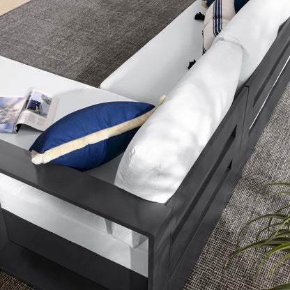 Modway - Tahoe 2-Piece Outdoor Patio Powder-Coated Aluminum Right-Facing Chaise Sectional Sofa Set by Modway  Outdoor Furniture Sofa Sectionals White - EEI-6669-GRY-WHI