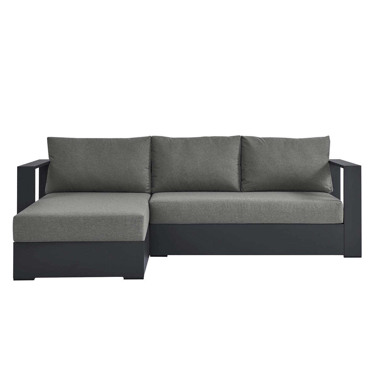Modway - Tahoe 2-Piece Outdoor Patio Powder-Coated Aluminum Left-Facing Chaise Sectional Sofa Set by Modway  Outdoor Furniture Sofa Sectionals Brown - EEI-6670-GRY-CHA