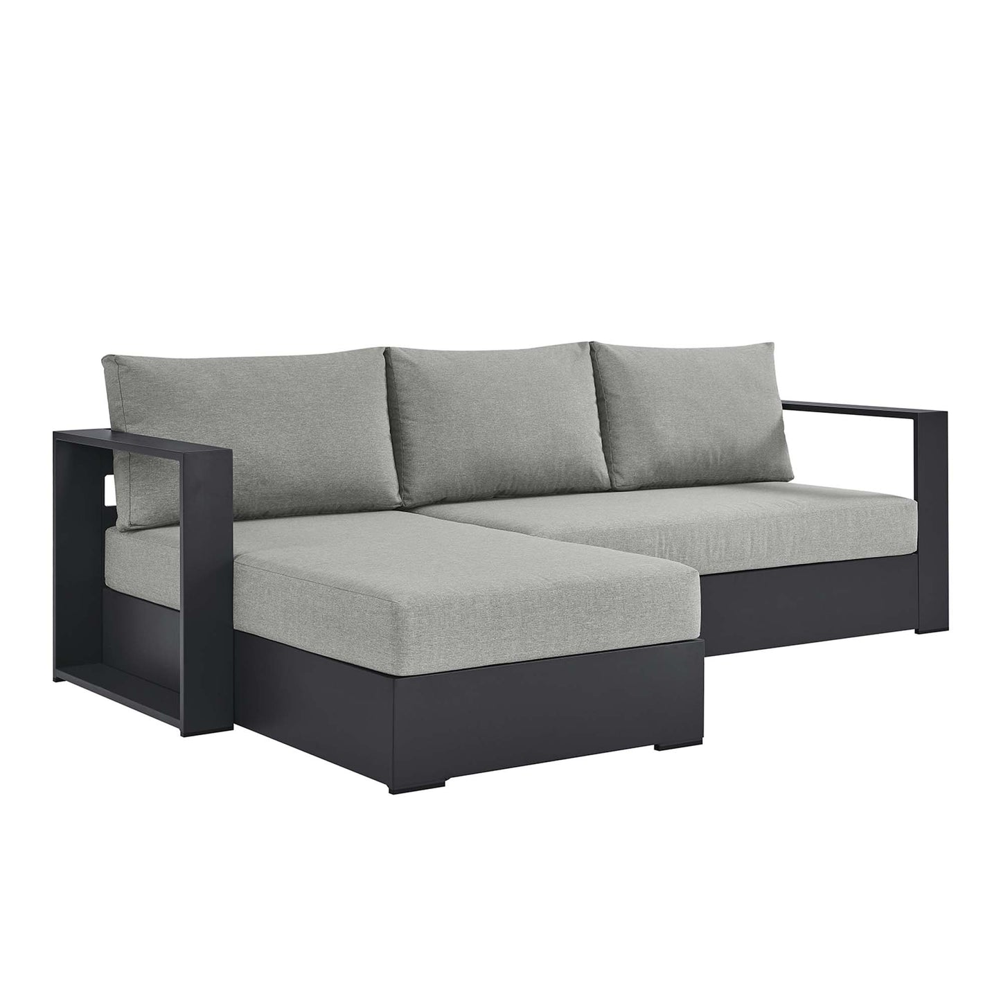 Modway - Tahoe 2-Piece Outdoor Patio Powder-Coated Aluminum Left-Facing Chaise Sectional Sofa Set by Modway  Outdoor Furniture Sofa Sectionals Gray - EEI-6670-GRY-GRY