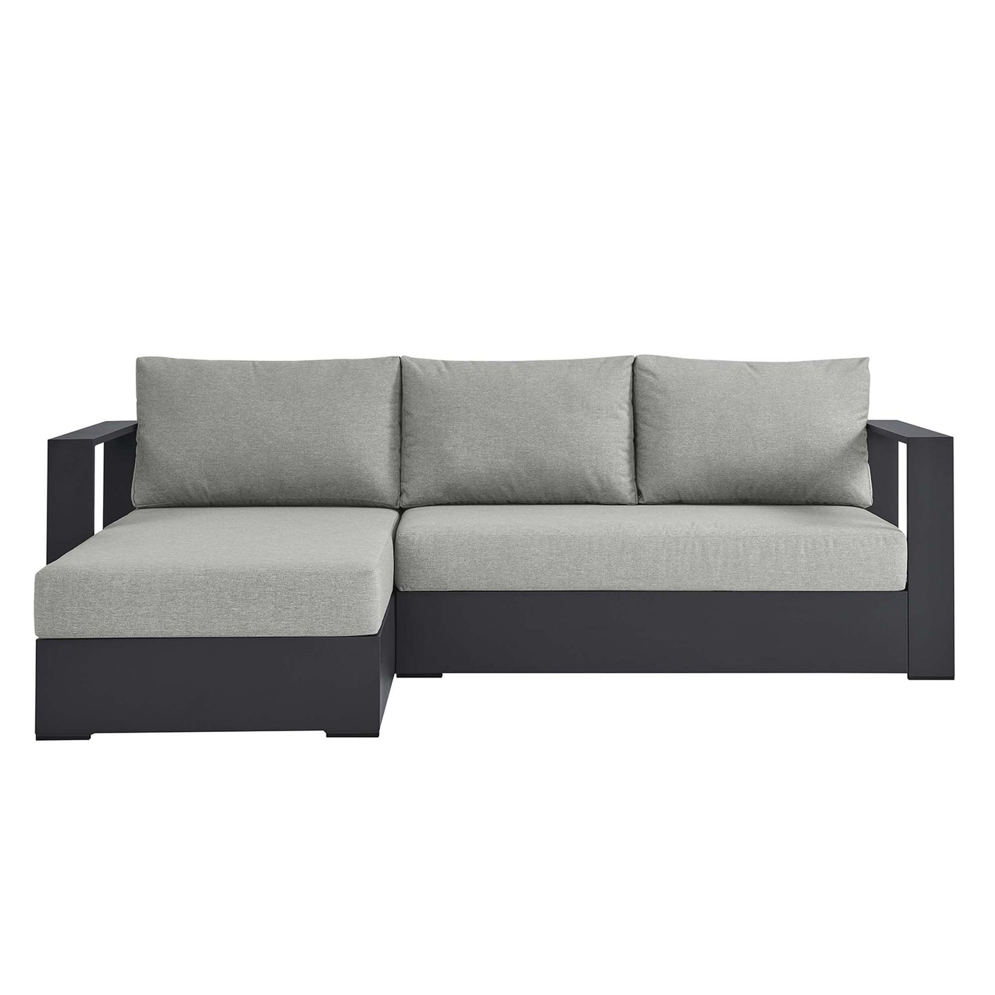 Modway - Tahoe 2-Piece Outdoor Patio Powder-Coated Aluminum Left-Facing Chaise Sectional Sofa Set by Modway  Outdoor Furniture Sofa Sectionals Gray - EEI-6670-GRY-GRY