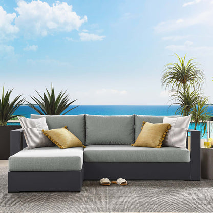 Modway - Tahoe 2-Piece Outdoor Patio Powder-Coated Aluminum Left-Facing Chaise Sectional Sofa Set by Modway  Outdoor Furniture Sofa Sectionals Gray - EEI-6670-GRY-GRY