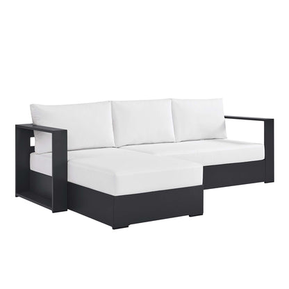Modway - Tahoe 2-Piece Outdoor Patio Powder-Coated Aluminum Left-Facing Chaise Sectional Sofa Set by Modway  Outdoor Furniture Sofa Sectionals White - EEI-6670-GRY-WHI