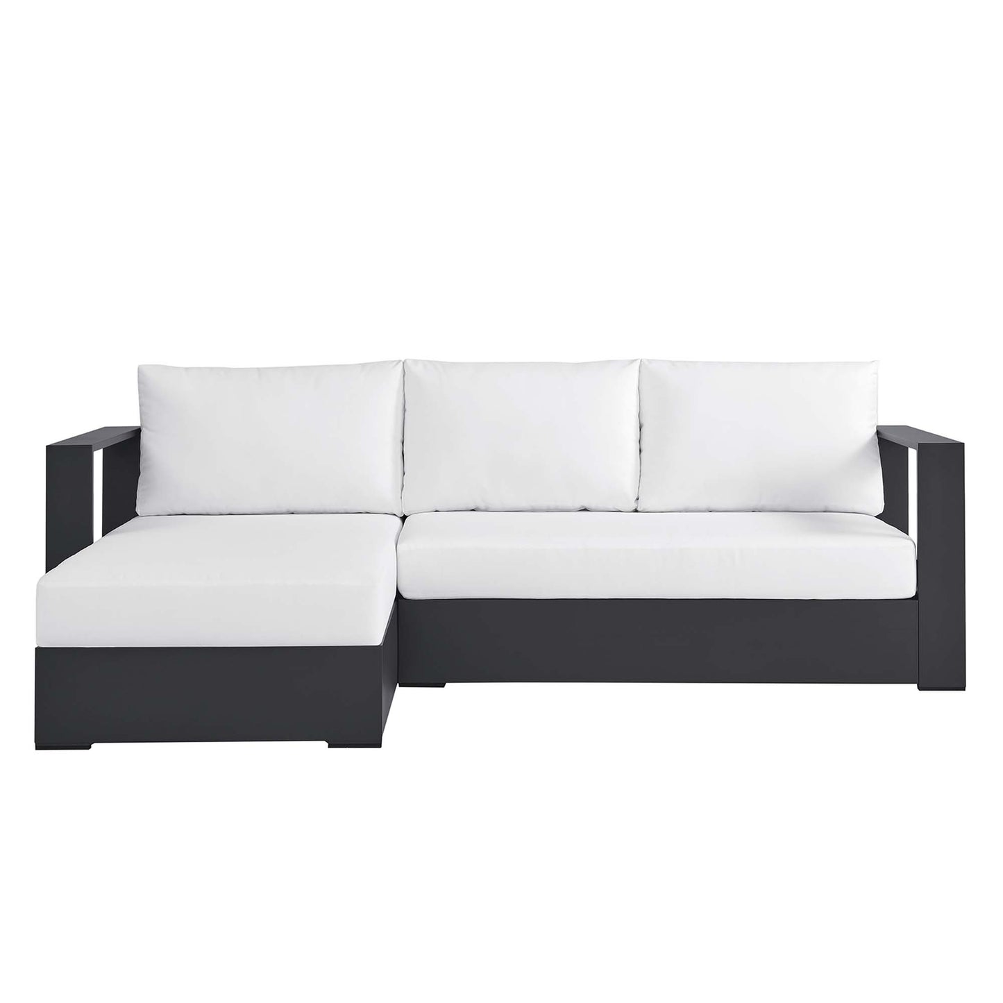 Modway - Tahoe 2-Piece Outdoor Patio Powder-Coated Aluminum Left-Facing Chaise Sectional Sofa Set by Modway  Outdoor Furniture Sofa Sectionals White - EEI-6670-GRY-WHI