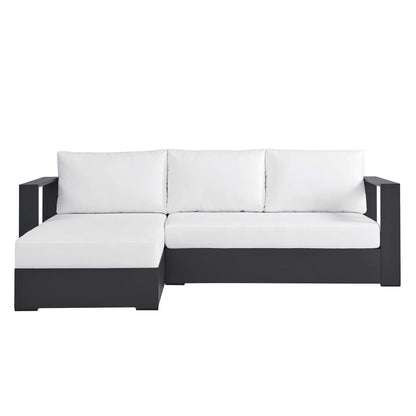 Modway - Tahoe 2-Piece Outdoor Patio Powder-Coated Aluminum Left-Facing Chaise Sectional Sofa Set by Modway  Outdoor Furniture Sofa Sectionals White - EEI-6670-GRY-WHI