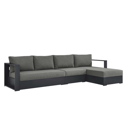 Modway - Tahoe 3-Piece Outdoor Patio Powder-Coated Aluminum Right-Facing Chaise Sectional Sofa Set by Modway  Outdoor Furniture Sofa Sectionals Brown - EEI-6671-GRY-CHA
