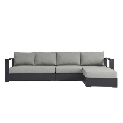 Modway - Tahoe 3-Piece Outdoor Patio Powder-Coated Aluminum Right-Facing Chaise Sectional Sofa Set by Modway  Outdoor Furniture Sofa Sectionals Gray - EEI-6671-GRY-GRY