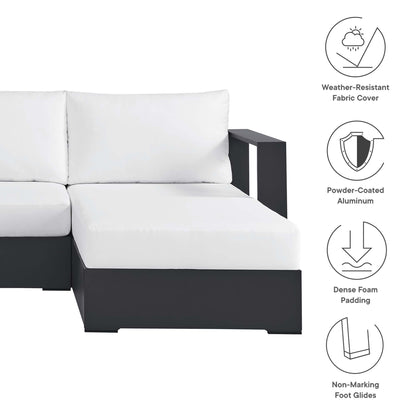 Modway - Tahoe 3-Piece Outdoor Patio Powder-Coated Aluminum Right-Facing Chaise Sectional Sofa Set by Modway  Outdoor Furniture Sofa Sectionals White - EEI-6671-GRY-WHI