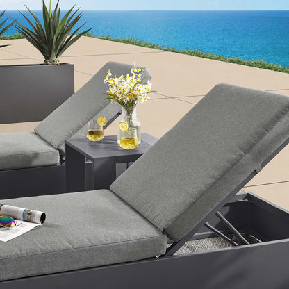 Modway - Tahoe 3-Piece Outdoor Patio Powder-Coated Aluminum Chaise Lounge Set by Modway  Outdoor Furniture Sofa Sectionals Brown - EEI-6673-GRY-CHA