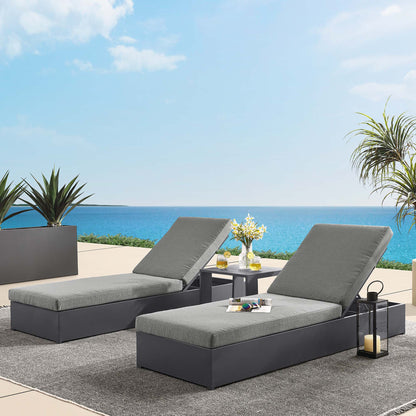 Modway - Tahoe 3-Piece Outdoor Patio Powder-Coated Aluminum Chaise Lounge Set by Modway  Outdoor Furniture Sofa Sectionals Brown - EEI-6673-GRY-CHA