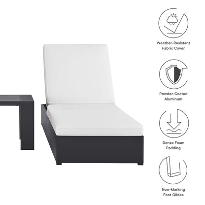 Modway - Tahoe 3-Piece Outdoor Patio Powder-Coated Aluminum Chaise Lounge Set by Modway  Outdoor Furniture Sofa Sectionals White - EEI-6673-GRY-WHI