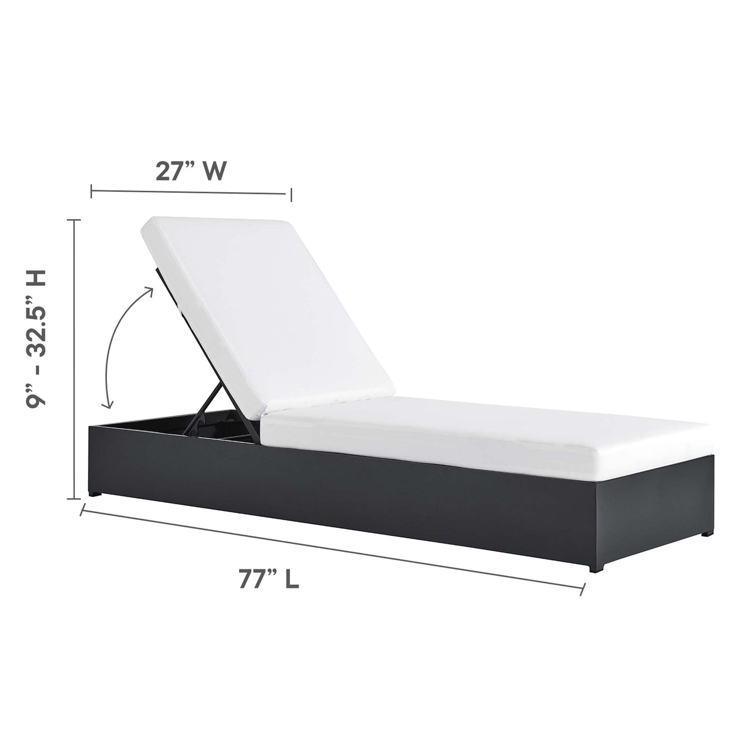Modway - Tahoe 3-Piece Outdoor Patio Powder-Coated Aluminum Chaise Lounge Set by Modway  Outdoor Furniture Sofa Sectionals White - EEI-6673-GRY-WHI