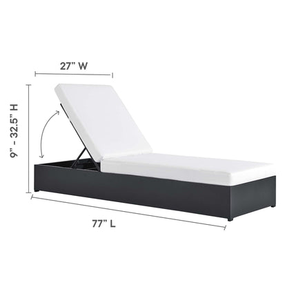 Modway - Tahoe 3-Piece Outdoor Patio Powder-Coated Aluminum Chaise Lounge Set by Modway  Outdoor Furniture Sofa Sectionals White - EEI-6673-GRY-WHI