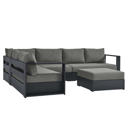 Modway - Tahoe 5-Piece Outdoor Patio Powder-Coated Aluminum Sectional Sofa Set by Modway  Outdoor Furniture Sofa Sectionals Brown - EEI-6674-GRY-CHA