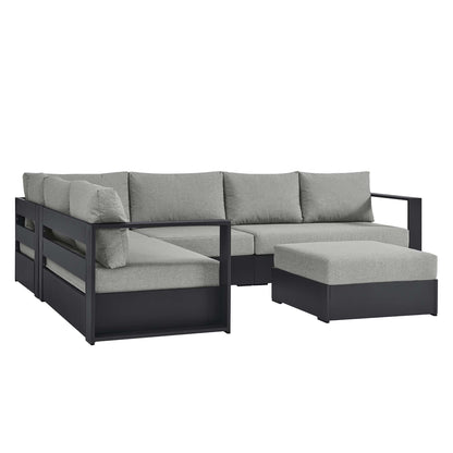 Modway - Tahoe 5-Piece Outdoor Patio Powder-Coated Aluminum Sectional Sofa Set by Modway  Outdoor Furniture Sofa Sectionals Gray - EEI-6674-GRY-GRY