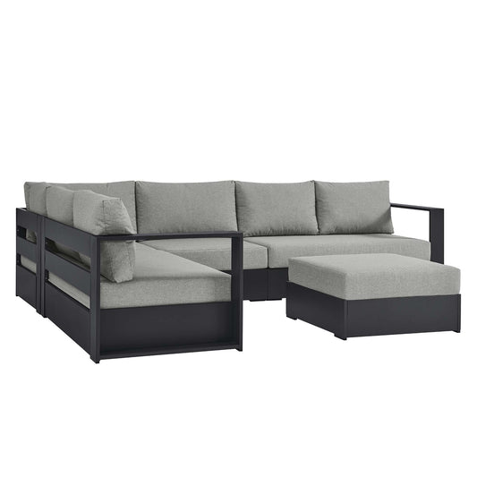 Modway - Tahoe 5-Piece Outdoor Patio Powder-Coated Aluminum Sectional Sofa Set by Modway  Outdoor Furniture Sofa Sectionals Gray - EEI-6674-GRY-GRY