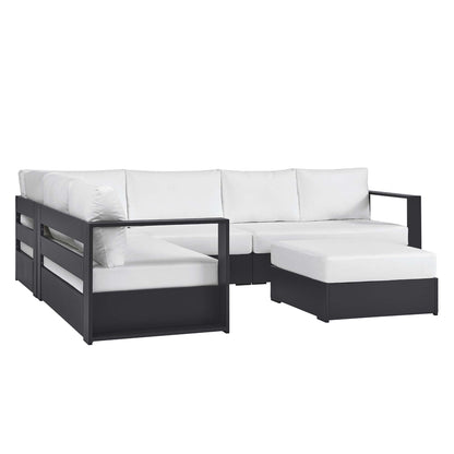 Modway - Tahoe 5-Piece Outdoor Patio Powder-Coated Aluminum Sectional Sofa Set by Modway  Outdoor Furniture Sofa Sectionals White - EEI-6674-GRY-WHI