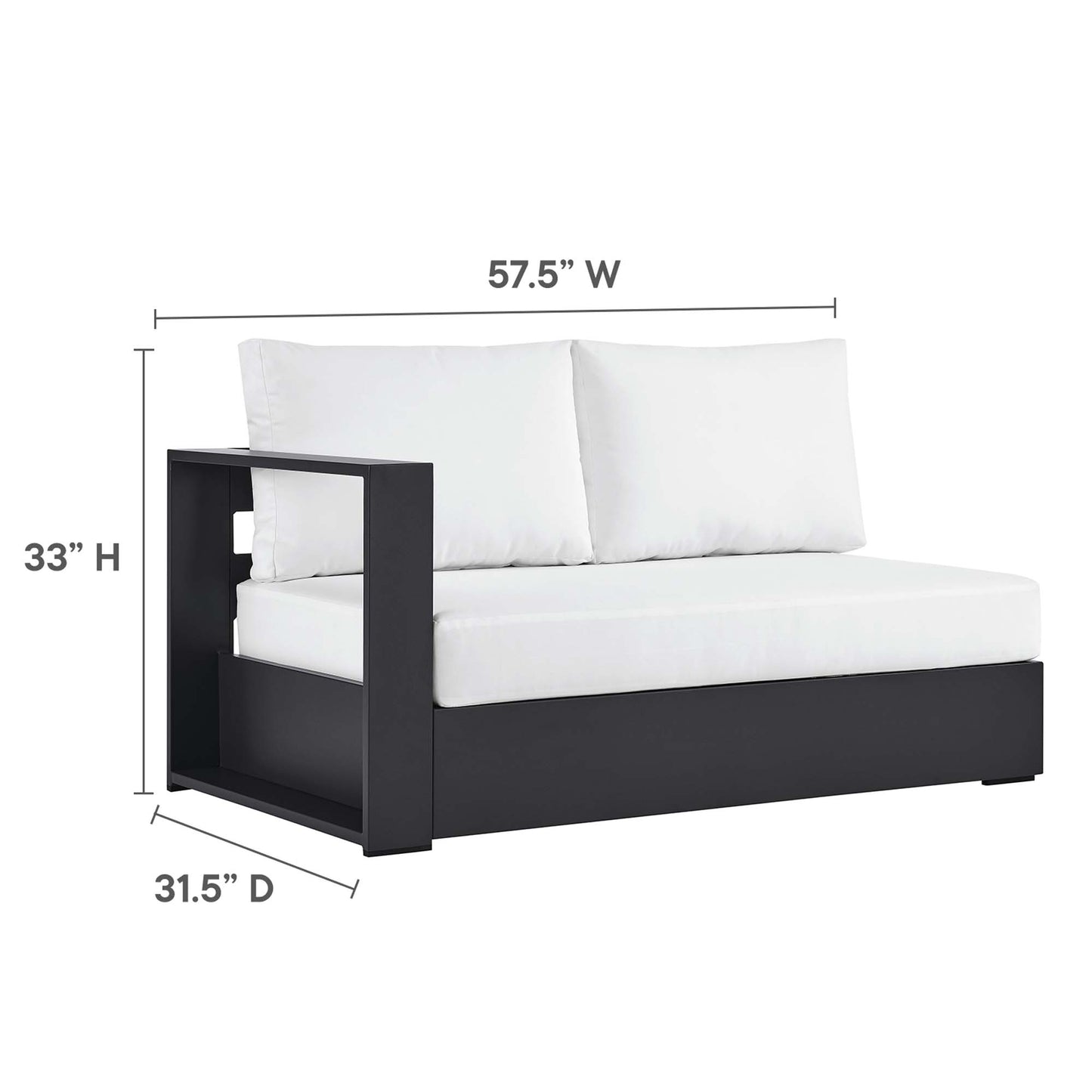 Modway - Tahoe 5-Piece Outdoor Patio Powder-Coated Aluminum Sectional Sofa Set by Modway  Outdoor Furniture Sofa Sectionals White - EEI-6674-GRY-WHI