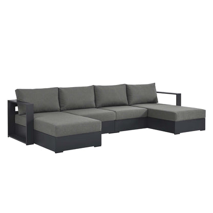Modway - Tahoe 4-Piece Outdoor Patio Powder-Coated Aluminum Sectional Sofa Set by Modway  Outdoor Furniture Sofa Sectionals Brown - EEI-6676-GRY-CHA