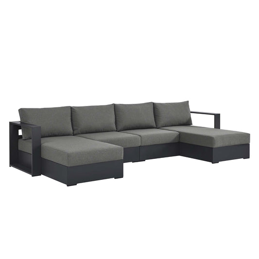 Modway - Tahoe 4-Piece Outdoor Patio Powder-Coated Aluminum Sectional Sofa Set by Modway  Outdoor Furniture Sofa Sectionals Brown - EEI-6676-GRY-CHA