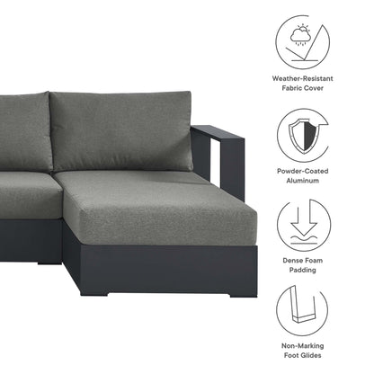 Modway - Tahoe 4-Piece Outdoor Patio Powder-Coated Aluminum Sectional Sofa Set by Modway  Outdoor Furniture Sofa Sectionals Brown - EEI-6676-GRY-CHA