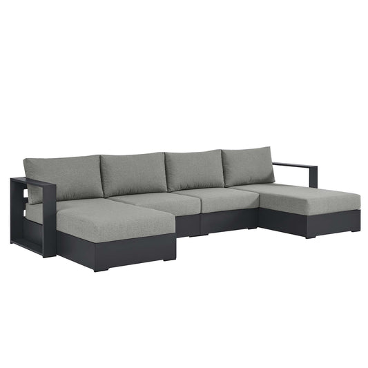 Modway - Tahoe 4-Piece Outdoor Patio Powder-Coated Aluminum Sectional Sofa Set by Modway  Outdoor Furniture Sofa Sectionals Gray - EEI-6676-GRY-GRY