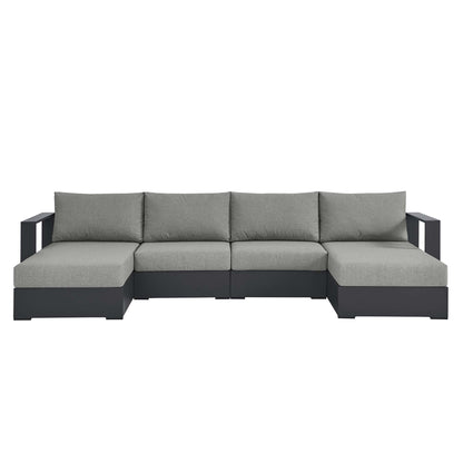 Modway - Tahoe 4-Piece Outdoor Patio Powder-Coated Aluminum Sectional Sofa Set by Modway  Outdoor Furniture Sofa Sectionals Gray - EEI-6676-GRY-GRY
