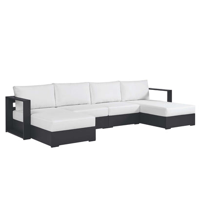 Modway - Tahoe 4-Piece Outdoor Patio Powder-Coated Aluminum Sectional Sofa Set by Modway  Outdoor Furniture Sofa Sectionals White - EEI-6676-GRY-WHI