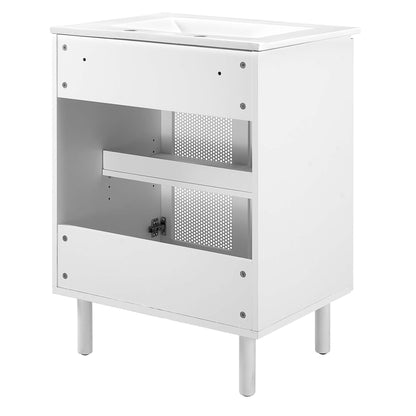 Modway - Calla 24" Perforated Metal Bathroom Vanity by Modway  Bathroom Vanities White - EEI-6677-WHI-WHI