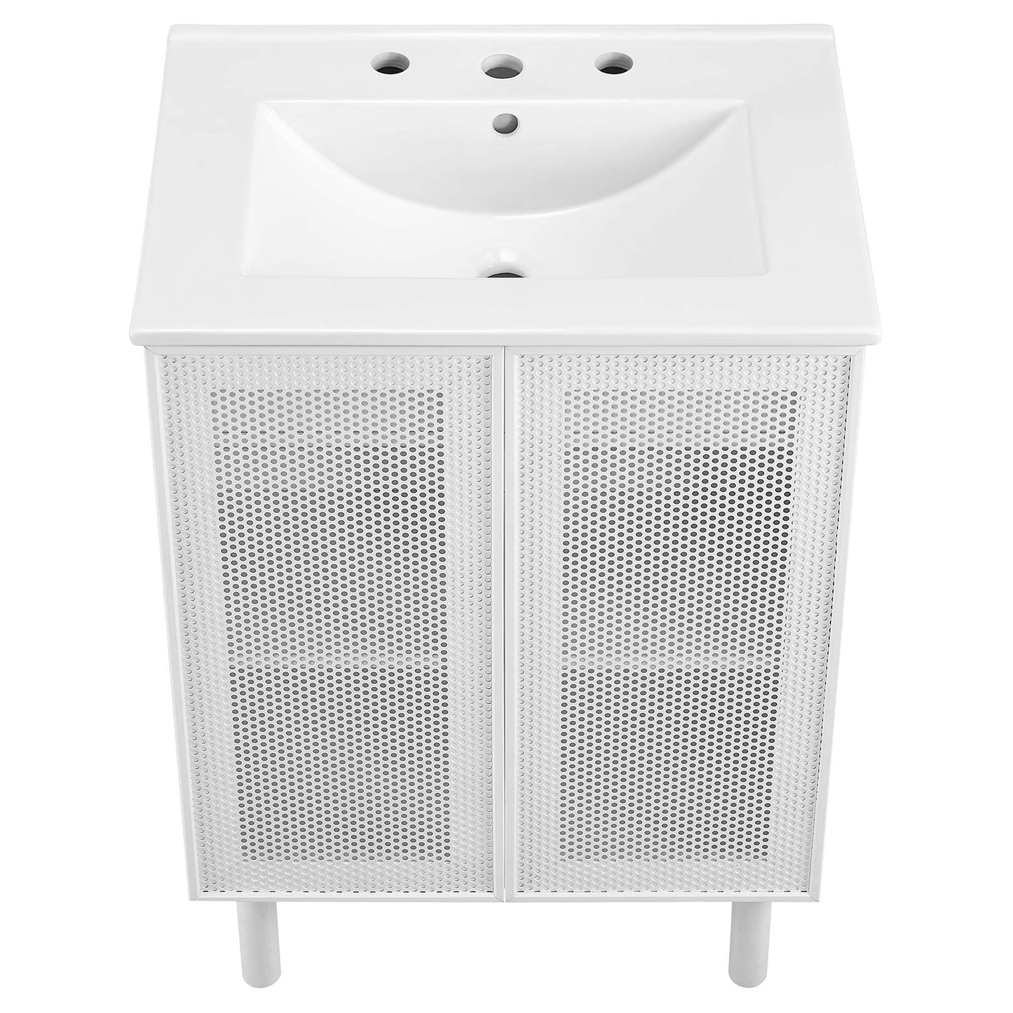 Modway - Calla 24" Perforated Metal Bathroom Vanity by Modway  Bathroom Vanities White - EEI-6677-WHI-WHI