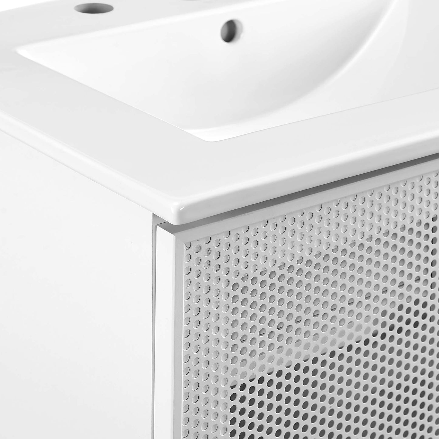 Modway - Calla 24" Perforated Metal Bathroom Vanity by Modway  Bathroom Vanities White - EEI-6677-WHI-WHI