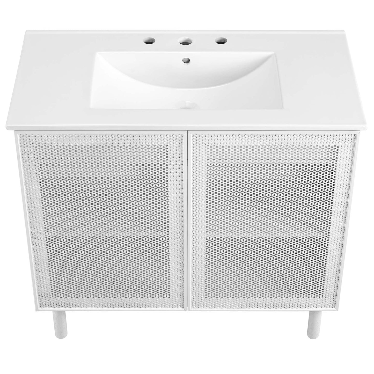 Modway - Calla 36" Perforated Metal Bathroom Vanity by Modway  Bathroom Vanities White - EEI-6678-WHI-WHI