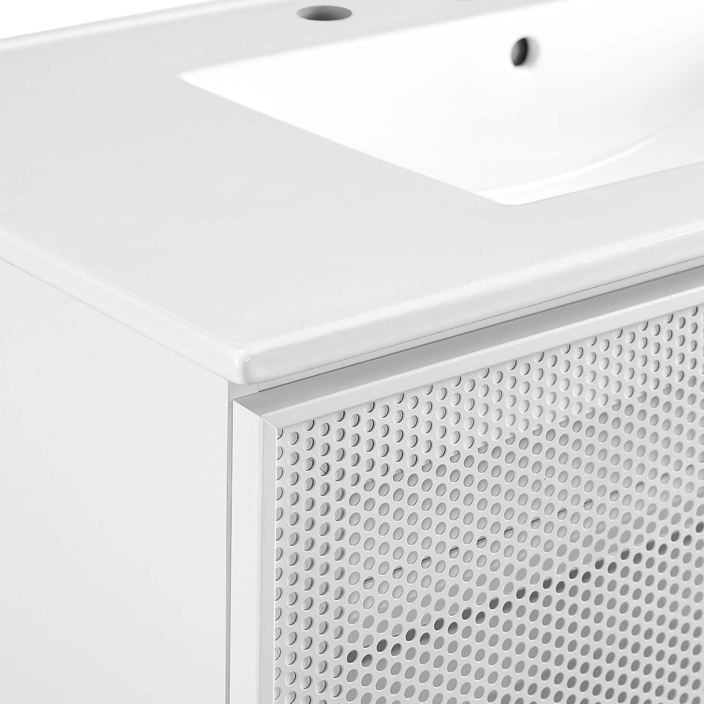 Modway - Calla 36" Perforated Metal Bathroom Vanity by Modway  Bathroom Vanities White - EEI-6678-WHI-WHI