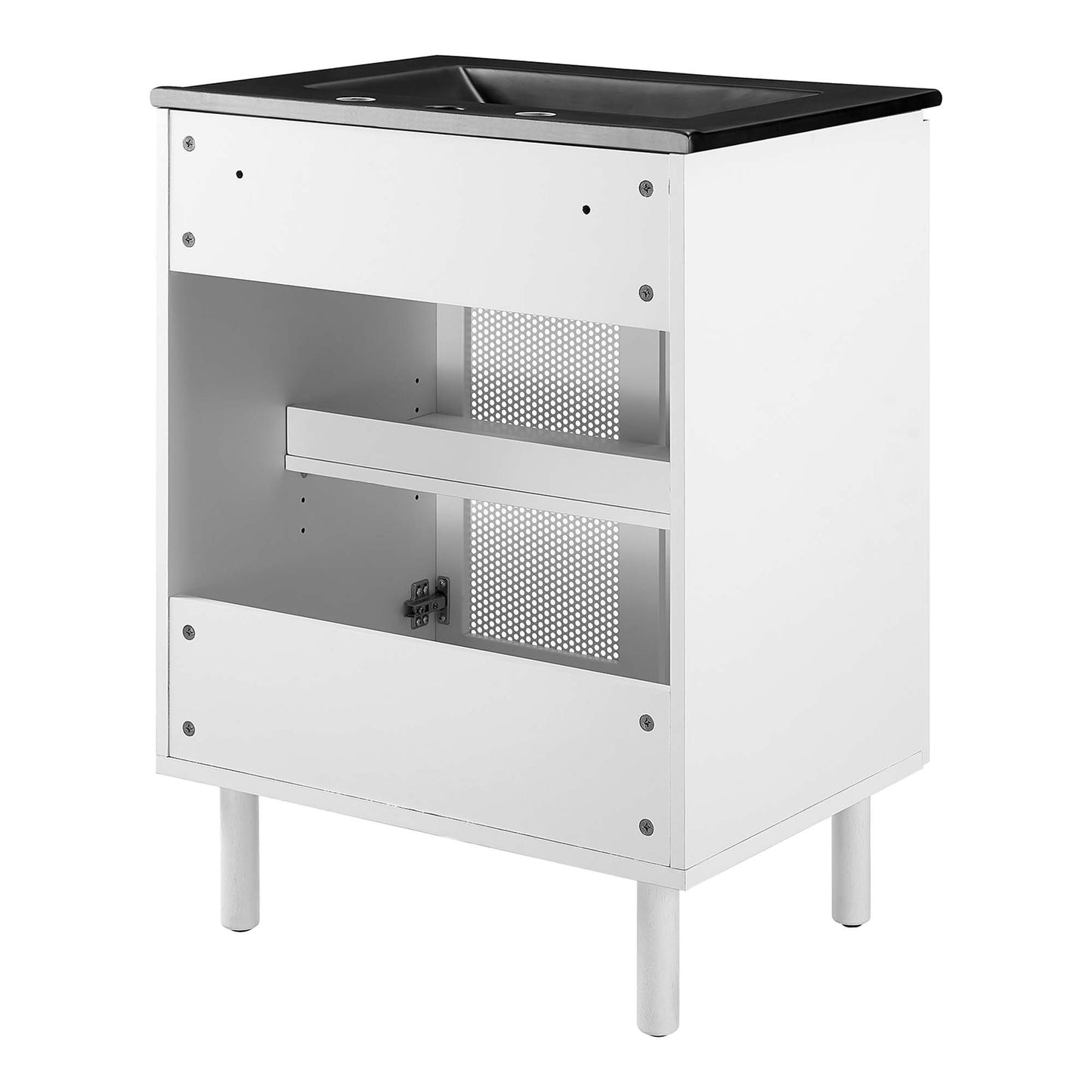 Modway - Calla 24" Perforated Metal Bathroom Vanity by Modway  Bathroom Vanities White - EEI-6679-BLK-WHI
