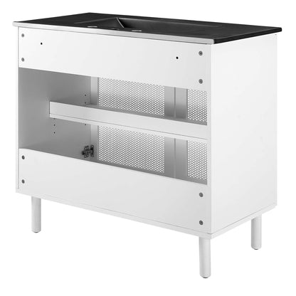 Modway - Calla 36" Perforated Metal Bathroom Vanity by Modway  Bathroom Vanities White - EEI-6680-BLK-WHI